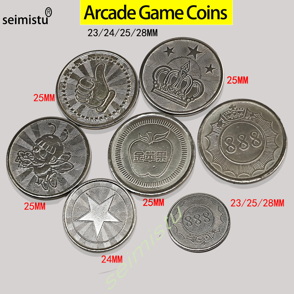Vending Arcade Games - 100pcs Stainless Steel 23/24/25mm Tokens Crown